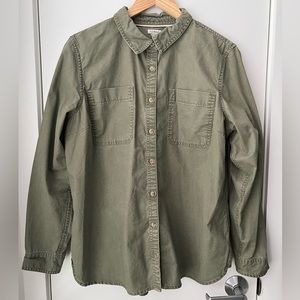 L.L. Bean Heritage Sunwashed Canvas Shirt Women's Large L